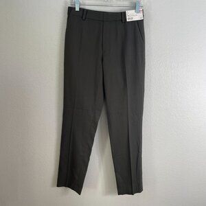 NEW Uniqlo Womens Small Ezy Ankle Length Pants Flannel Olive Wrinkle Resistant